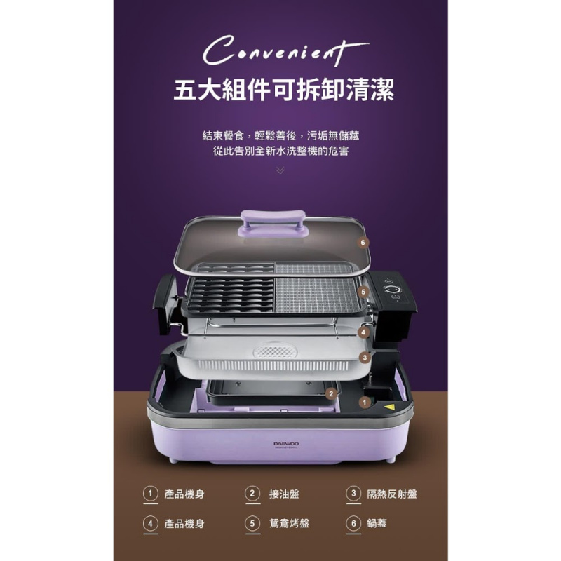 Daewoo 無煙電燒烤爐 SK1 紫色/粉紅色 限量升級版