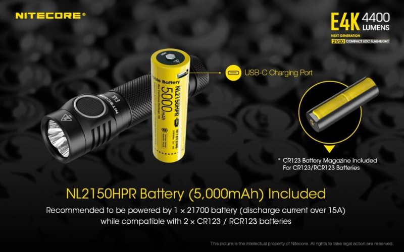 Nitecore E4K 美國名廠 CREE XP-L2 V6 LED 4400 流明 LED Flashlight 電筒