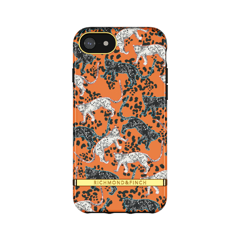 Richmond & Finch iPhone SE(2020)/8/7/6S/6 Case -橙黃獵豹 ORANGE LEOPARD - GOLD DETAILS (42991)