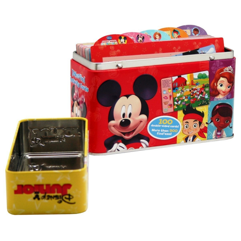 Disney - 迪士尼- Mickey 100張雙面學習遊戲咭鐵盒裝 Look and Find!