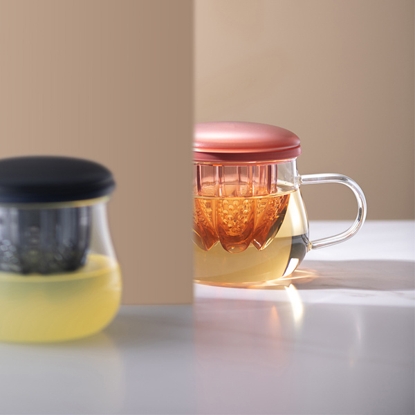 Pinmoo 手動榨汁及花茶兩用耐高溫玻璃杯