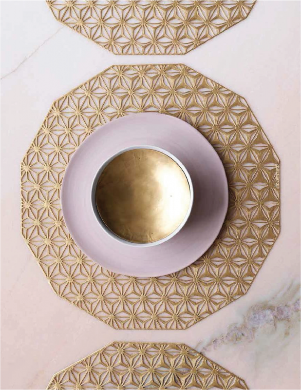 Chilewich Kaleidoscope Brass Table Mat