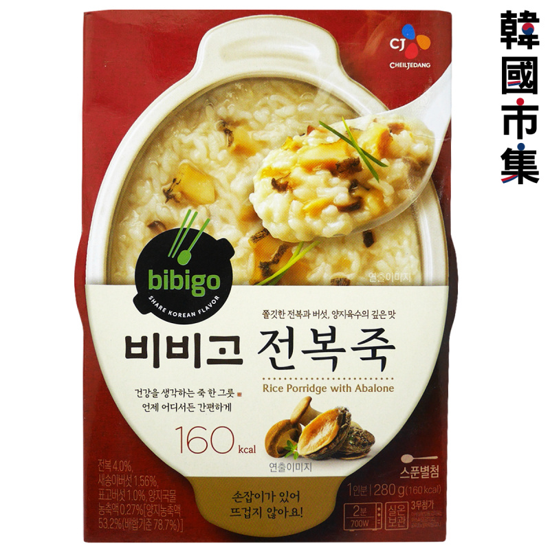 韓版CJ Bibigo 即食粥 蘑菇鮑魚 280g (1人份量)【市集世界 - 韓國市集】(平行進口)