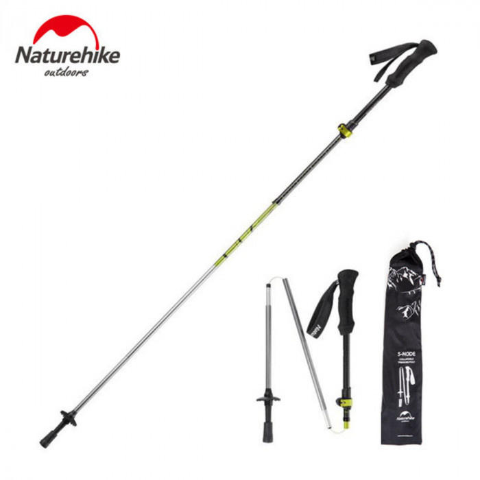 NatureHike ST05 碳纖五節式登山杖附杖尖保護套