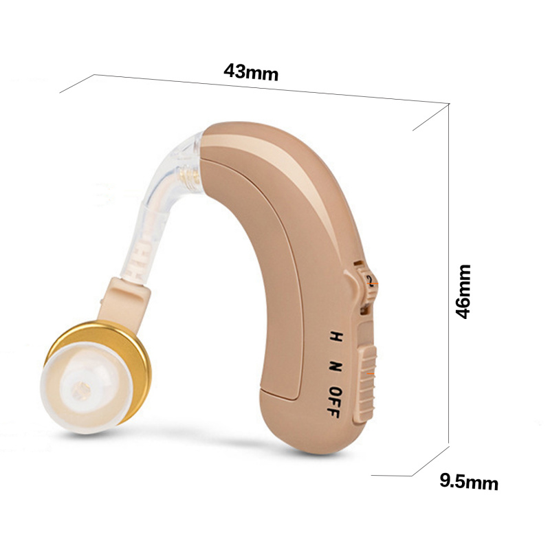 可充電式助聽器，適合老年人的助聽器，可消除噪音，可旋轉矽膠導管, 適合左/右耳朵