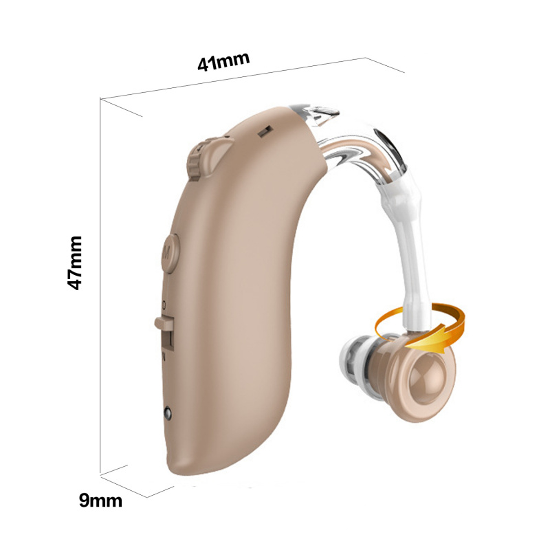 USB可充電式助聽器，適合老年人的助聽器，可旋轉矽膠導管, 適合左/右耳朵使用
