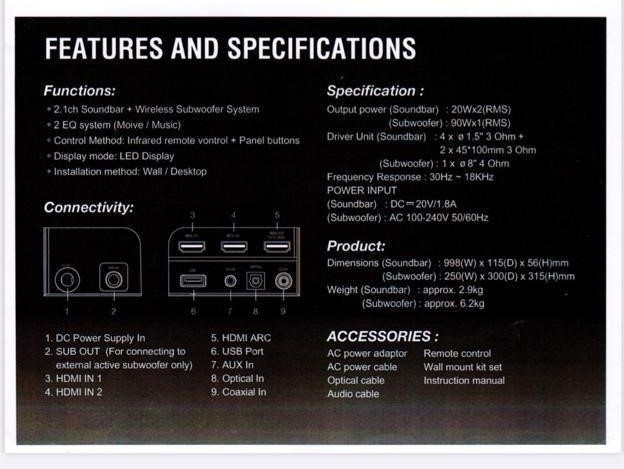 Nakamichi Soundstation 10X Pro 2.1聲道音響連無線低音音箱