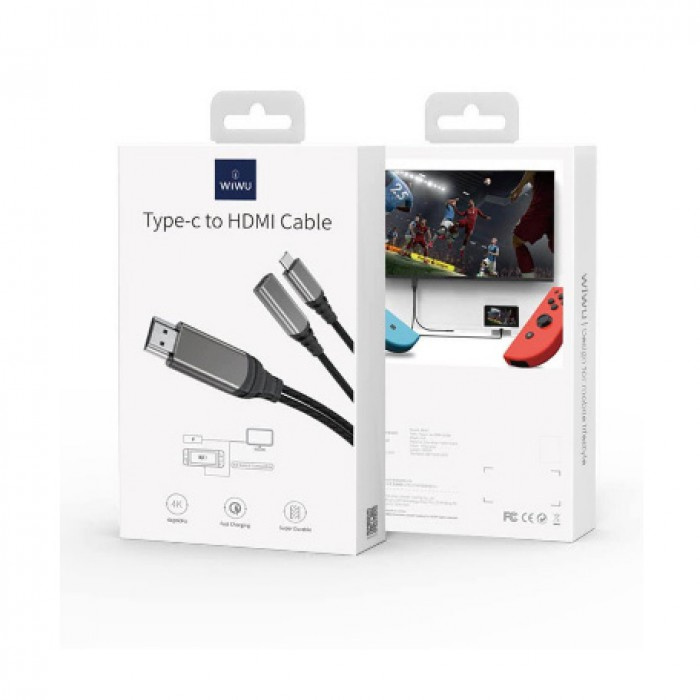 WIWU X10 Type-C to HDMI Coaxial Cable 4K 同屏數據線 (Support iPad Pro , Nintendo Switch)