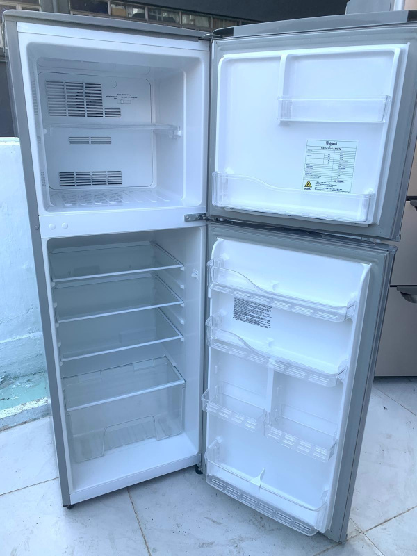 可信用卡付款))雪櫃 (雙門惠而浦)WF175/8 銀面 95%新 139CM高 强化玻璃100%正常