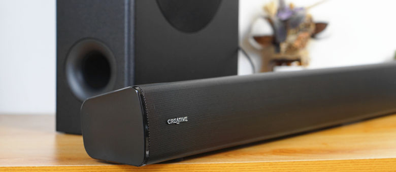 Creative Stage V2 2.1 Soundbar and Subwoofer with Clear Dialog and Surround by Sound Blaster