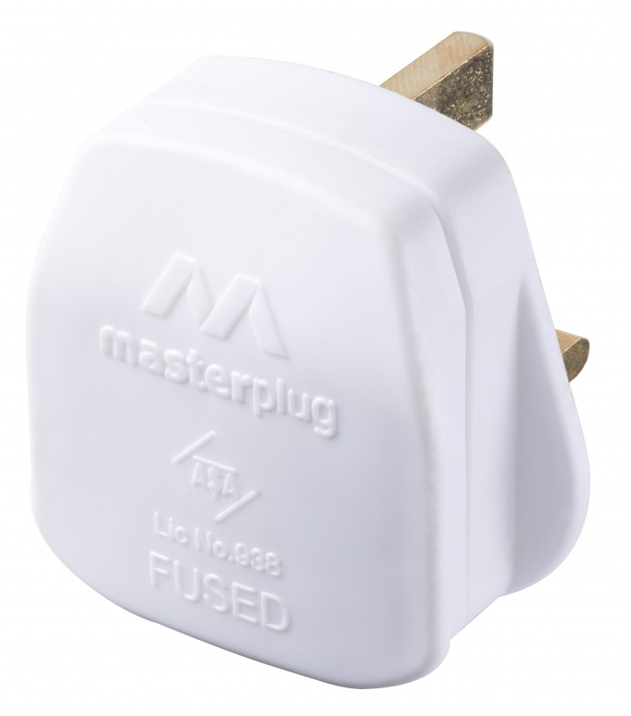 Masterplug PT13W 13A 保險絲插頭 可重新接電線 白色