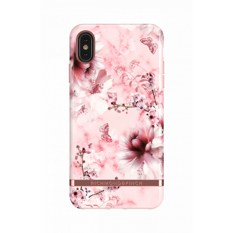 Richmond & Finch - iPhone XS Max Case粉理石花 - PINK MARBLE FLORAL - ROSÉ GOLD DETAILS ( IP65-605 )