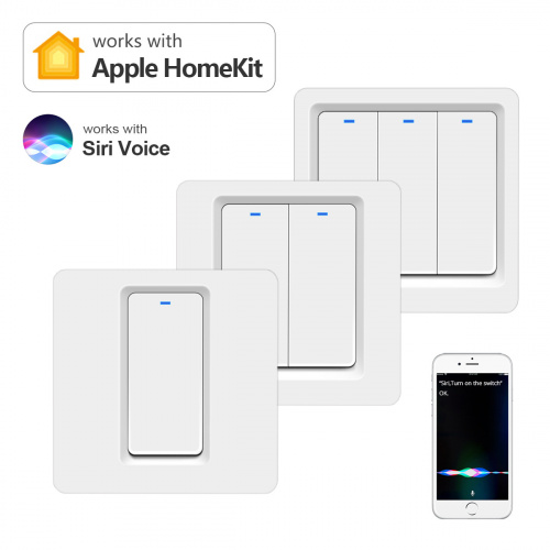 [智能家居] 按鍵回彈式 智能WiFi開關鍵 (支援Apple HomeKit / 單零火通用)