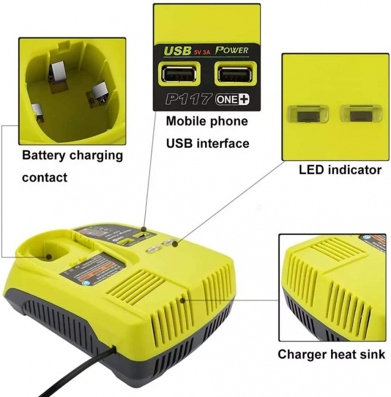 兼容Ryobi 電池充電器電池220v充電器