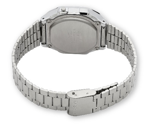 Casio A168WA-1W復古電子錶銀不鏽鋼錶帶