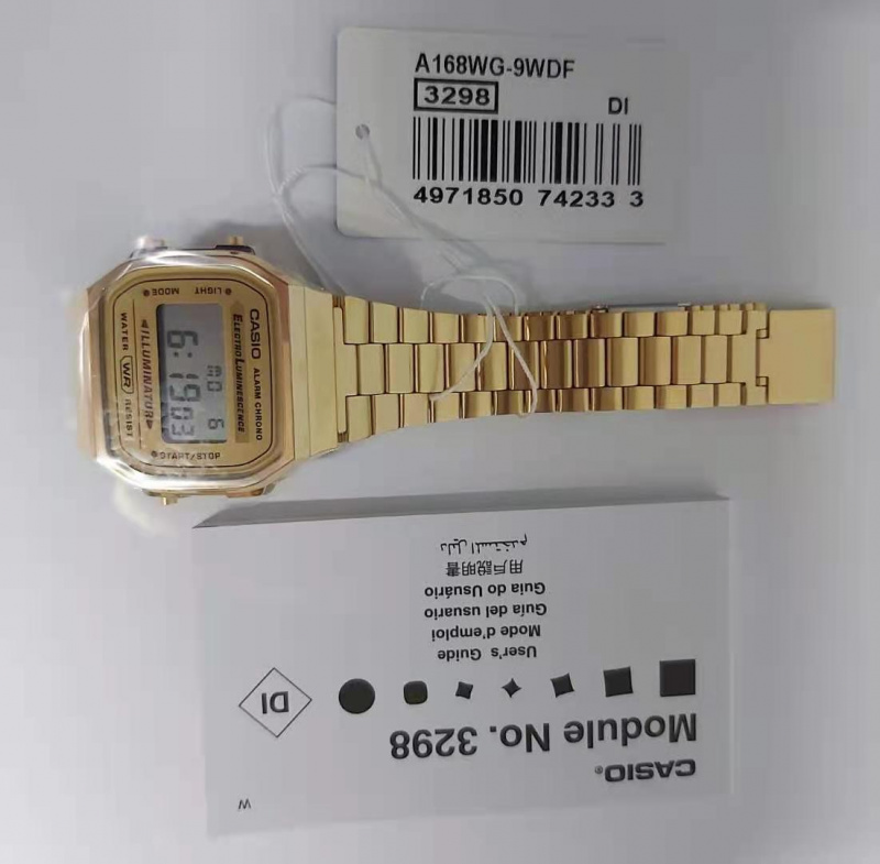Casio A168WG-9W 經典復古不鏽鋼錶帶金色錶殼