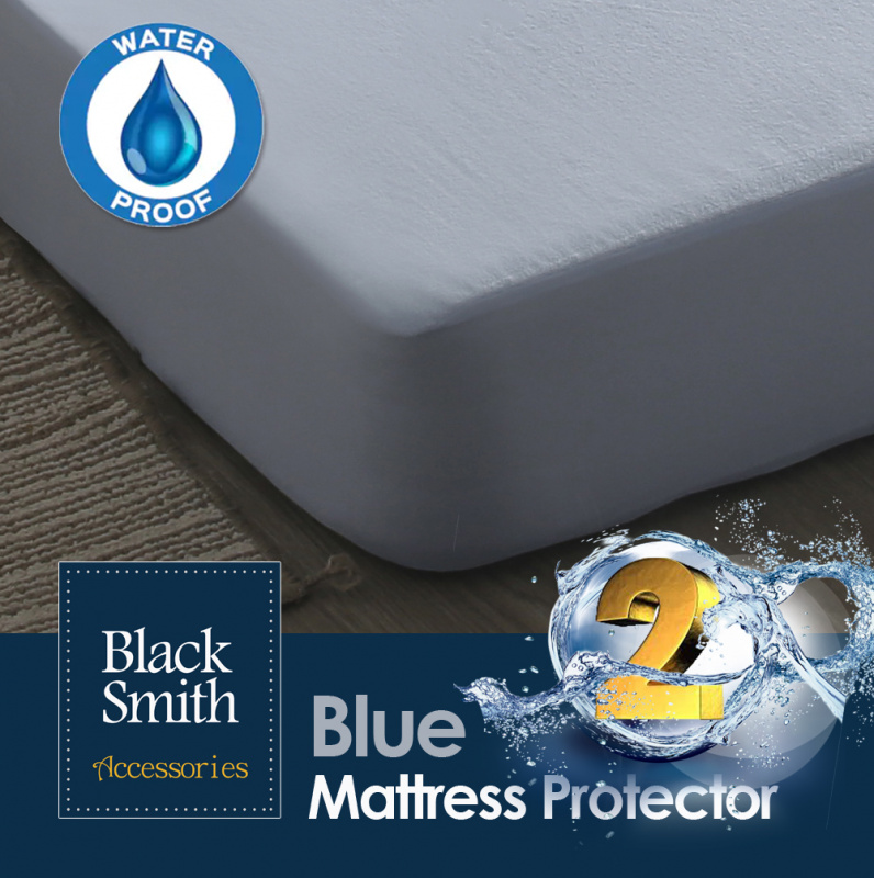 Black Smith (第2代) 高透氣防水床笠 + (2件裝) 枕頭套套裝 [藍色優惠套裝] [5尺寸]