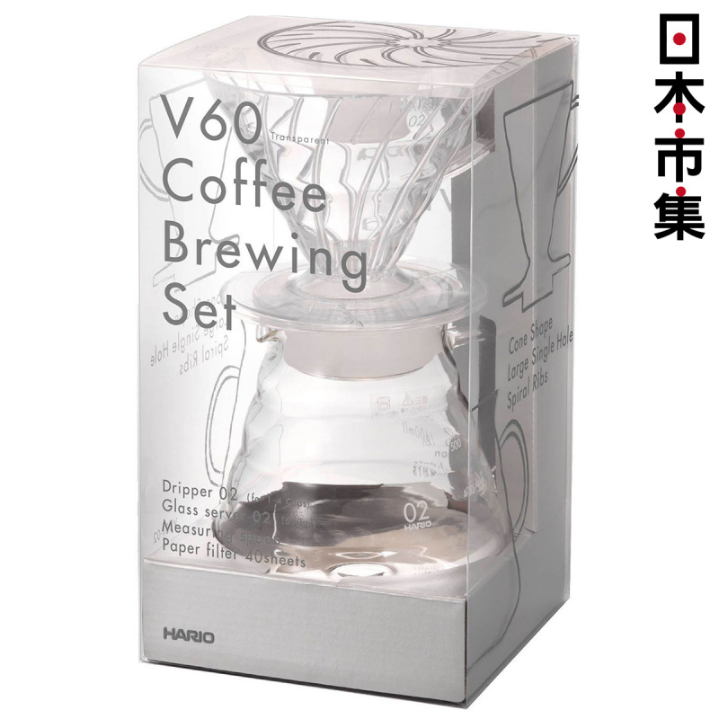 日版Hario V60咖啡滴漏沖泡 玻璃壺組合4件套裝 (1-4杯用)【市集世界 - 日本市集】