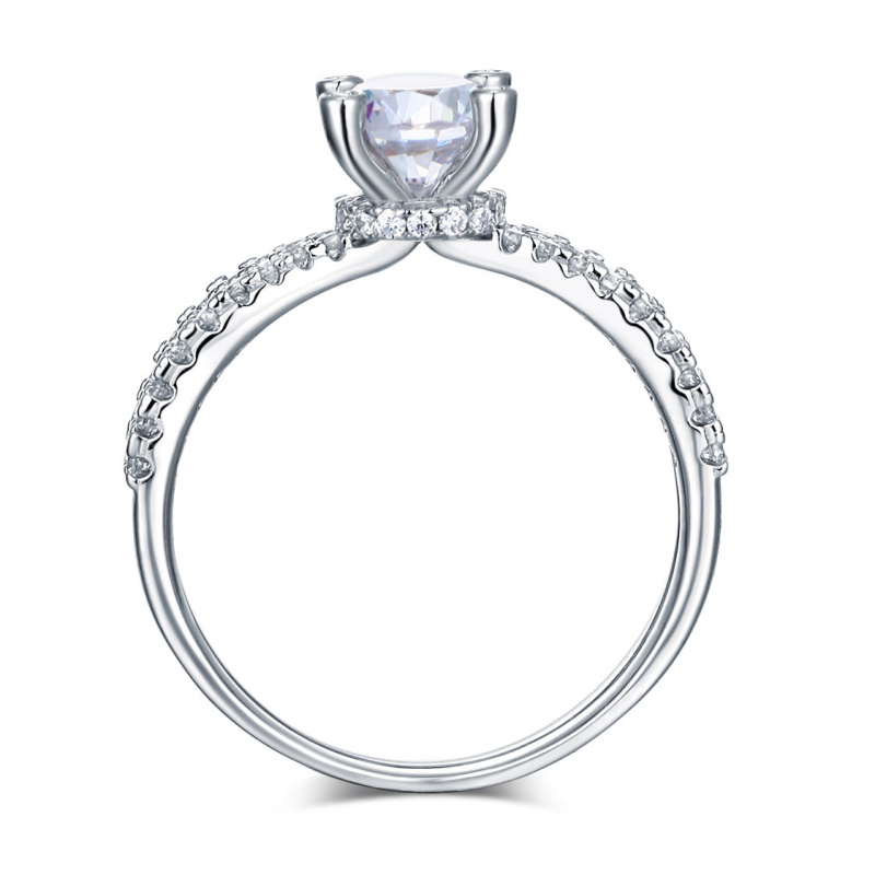 婚禮飾品Stariiz 仿真鑽四爪微鑲純銀婚戒指環首飾 925 Silver Ring人工合成鑽石