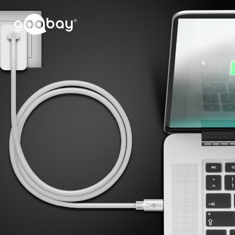 Goobay USB-C™ 3.2 Gen 1 USB-C™ 極速傳輸充電數據線 (5Gbps, 1m) (白色)