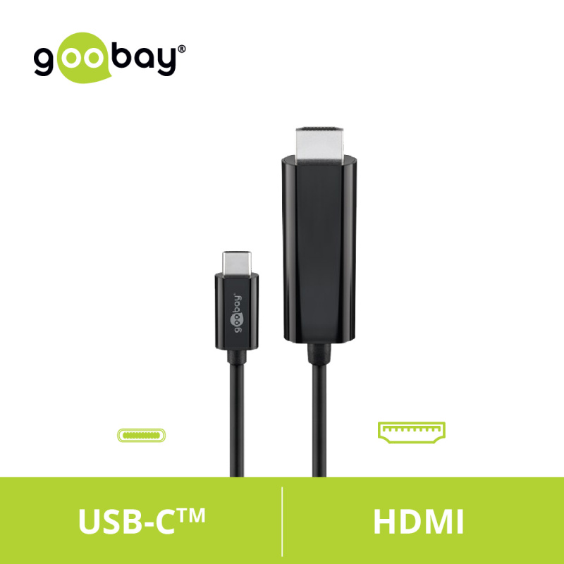 Goobay USB-C™ to HDMI™ 連接線 (4K, 1.8m)(黑色)