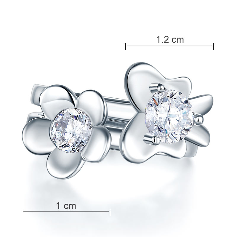 韓式花朵蝴蝶高仿鑽石925純銀2件套裝戒指環對戒個性百搭