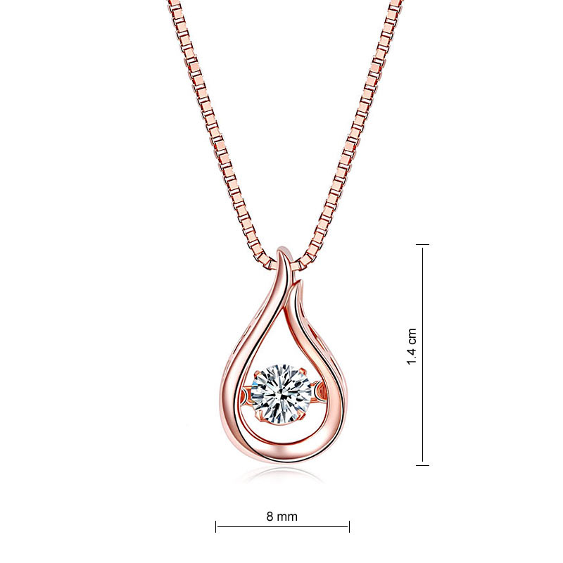 Niomi Jewellery 跳動懸浮系列 Stariiz 高仿鑽純銀鍍玫瑰金頸鏈