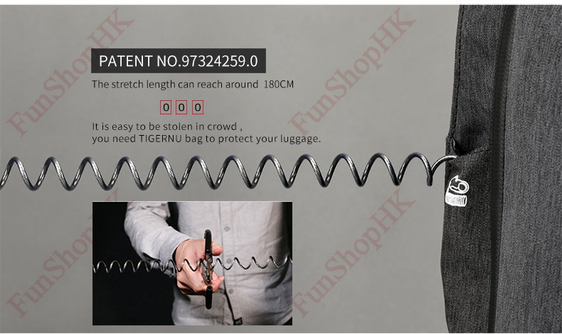 Tigernu 防盜雙肩背囊 [2色] (2018休閒款A)