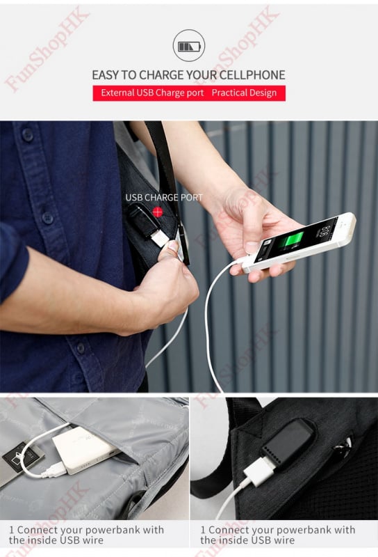 Tigernu 防盜雙肩背囊 [2色] (2018休閒款A)