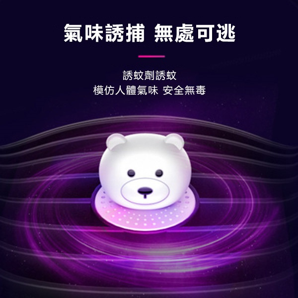 韓國B&C 新款萌熊嬰兒家用USB物理滅蚊器(光觸媒滅蚊燈)
