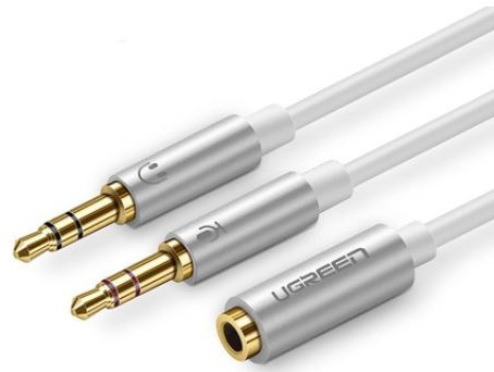 3.5mm音頻電腦耳機麥克風二合一轉接線 Headphone Splitter 3.5mm Female to 2 Dual 3.5mm Male Headphone Mic Audio Y Splitter Cable