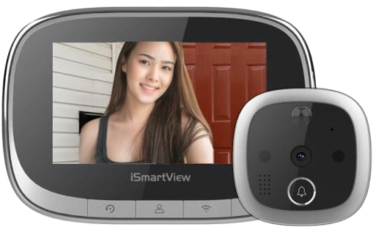 iSmartView 高清1080P智能猫眼門鈴4.3英寸LED顯示屏 移動偵測錄影 ARW-D18T