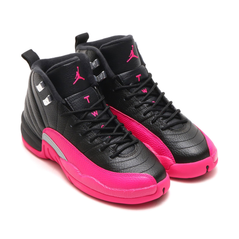 Nike Air Jordan 12 女裝鞋 [黑粉紅色]
