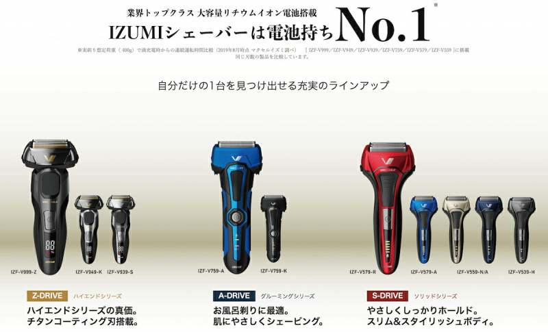 Izumi x Maxell 4刀頭 S-DRIVE IZF-V559 充電式全機防水剃鬍刀