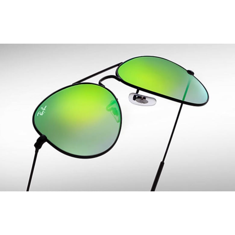 Ray-Ban RB3025 Aviator Flash Lenses Gradient 漸變綠色反光鏡片太陽眼鏡 | 002/4J 黑色鏡框