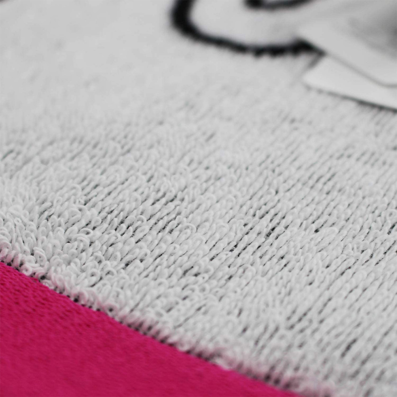 日版Adidas 中空體大字 白色粉紅邊純棉運動長毛巾 15x110cm【市集世界 - 日本市集】