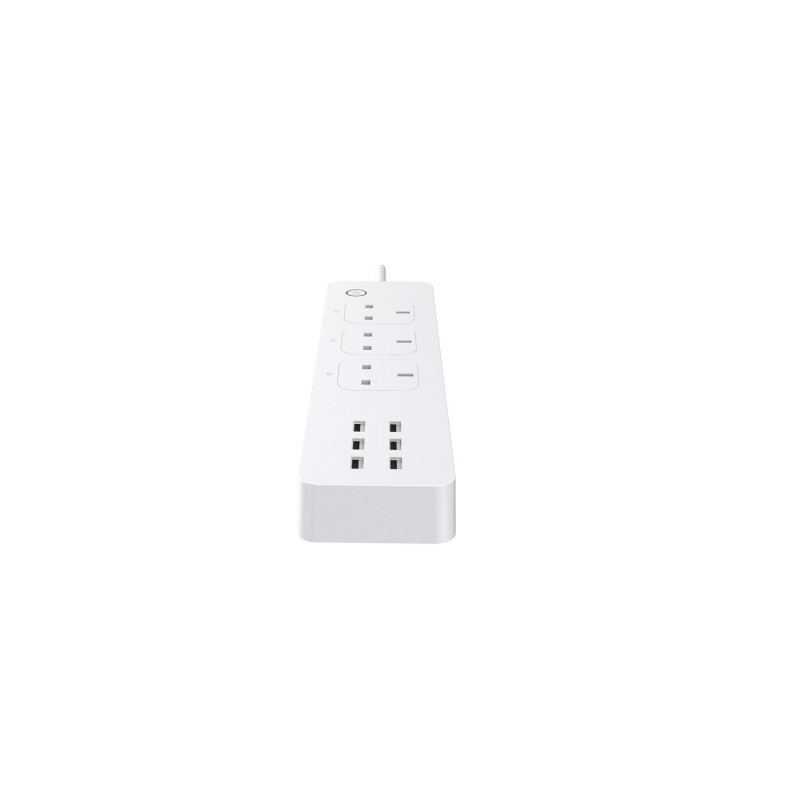 UKG智能WiFi無線USB拖板3AC+6USB，新型電排插排蘇新型無線智能家居遠端遙控開關電視風扇抽濕機語言傳統手動均可延長電綫三頭六位USB充電多功能英國BS1363安全標準 (U-C336)