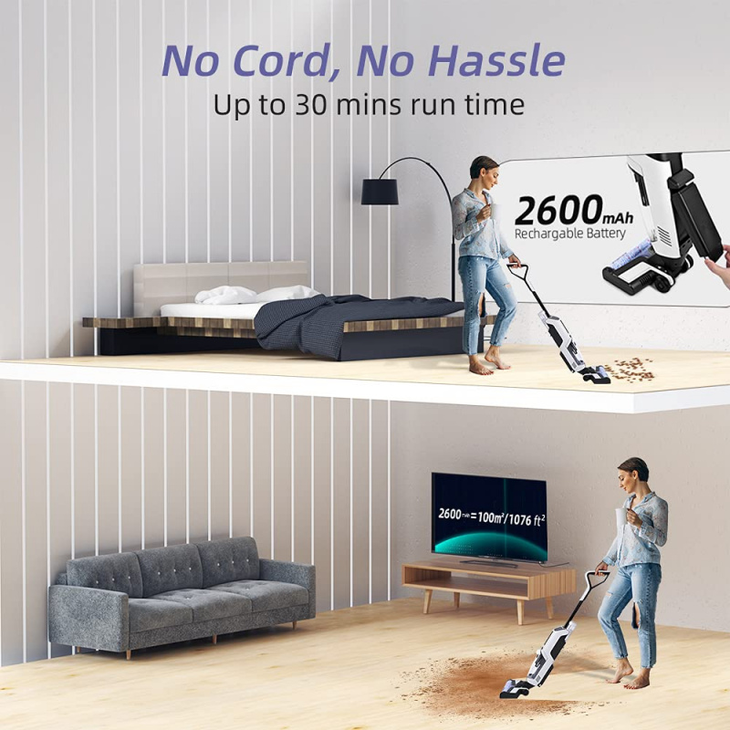 【全港免運費】(香港行貨) Alfabot iclean T36乾濕兩用自動清洗拖地無線吸塵機