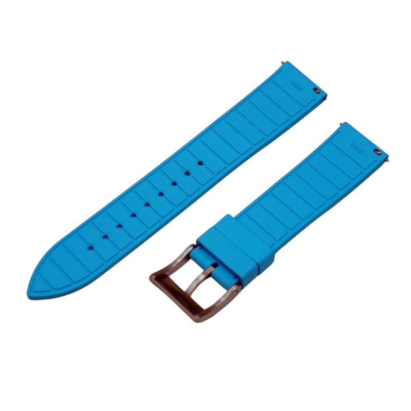 20mm, 22mm 馬賽克花紋天藍色FKM氟橡膠快拆錶帶