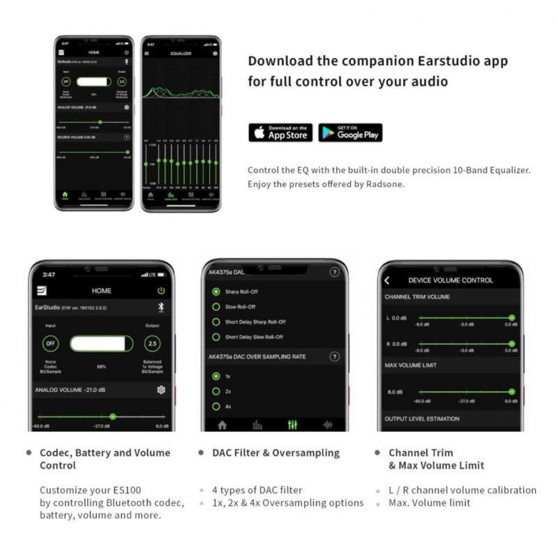 【全港行貨免運】韓國 Radsone – Earstudio ES100MK2 專業級多功能藍牙接收器