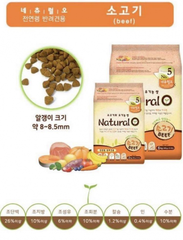 韓國Natural O狗糧 - 36kg