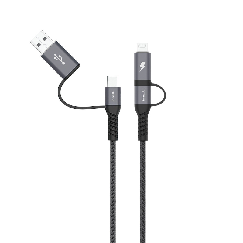 inno3C i-M4 四合一USB-A/Type-C to Micro/Type-C數據傳輸充電線