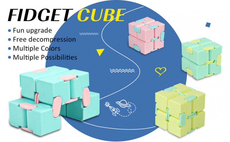 Infinity Cube兒童和成人減壓玩具 緩解焦慮和消磨時間ADHD ADD Autism