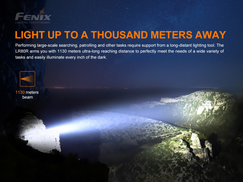 Fenix LR80R 6x SST70 LED 18000lm 1130米 45W Type-C快充 搜救電筒