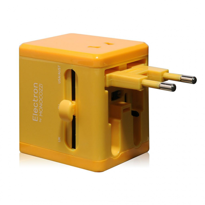 SMIGHTY | 迷你內置2.1A 雙USB充電全球通用旅行轉換器 - 黃色