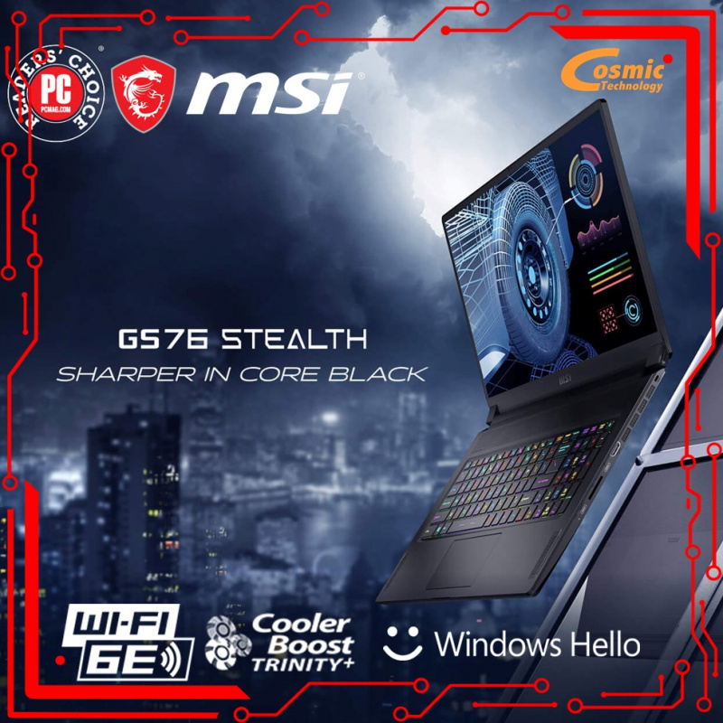 [預訂] MSI GS76 Stealth 11UH 17.3"極致纖薄電競筆電11th ( i7-11800H / RTX3080 / 4K )