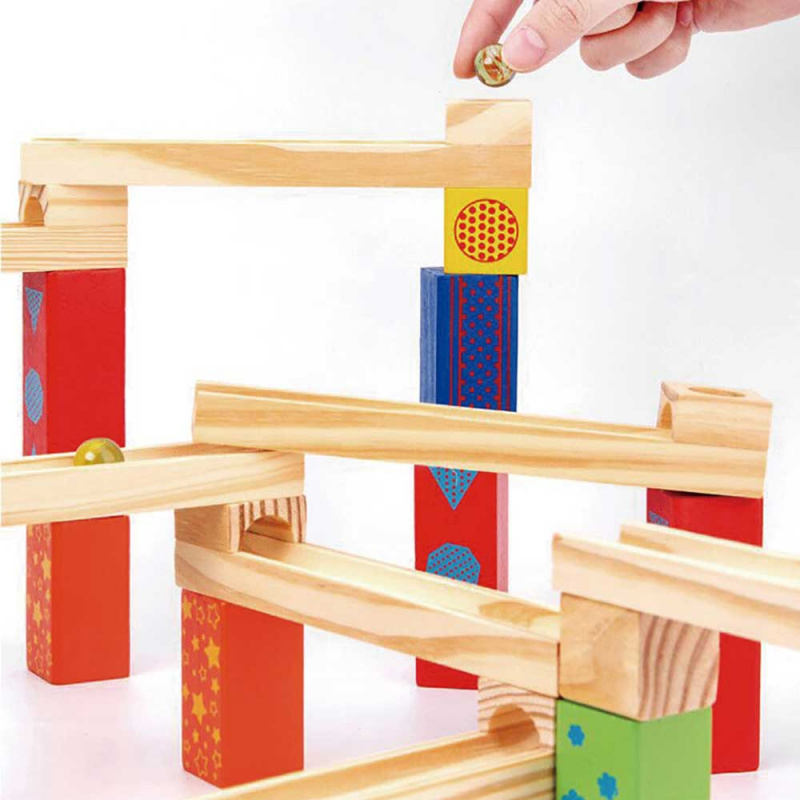 Marble Run 木製軌道滾珠積木玩具 (54塊積木進階套裝)