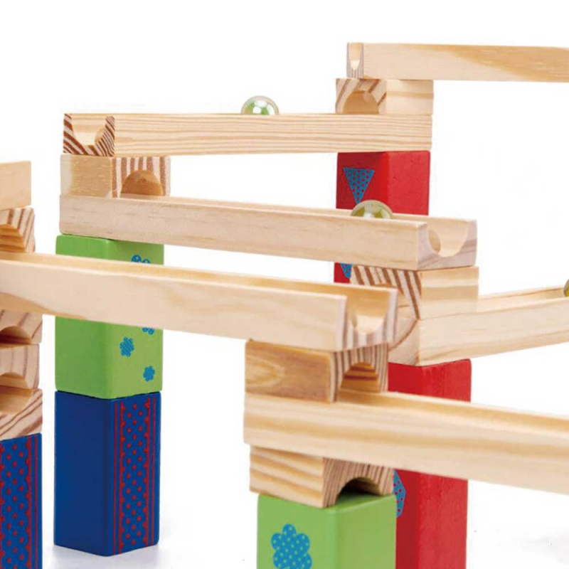 機關版 Marble Run 木製軌道滾珠積木玩具 (100塊積木機關套裝)