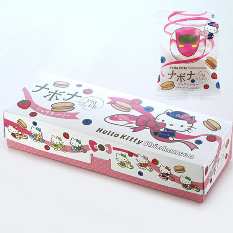 日本 亀屋万年堂 x Hello Kitty 新幹線 雜錦野莓忌廉夾心布雪蛋糕禮盒 (1盒4件)【市集世界 - 日本市集】