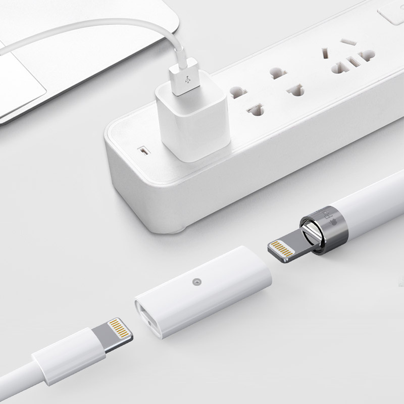ALOK 蘋果手寫筆Apple Pencil觸控筆充電帶顯示電量轉接頭Lightning連接器 APC01